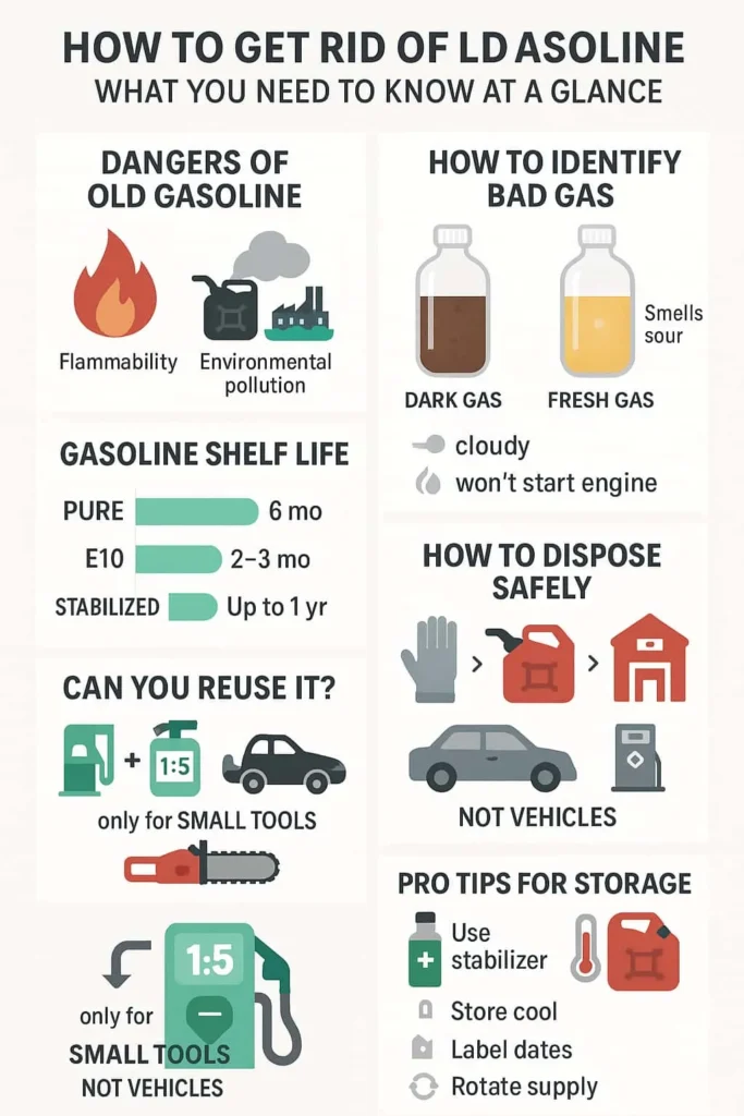 Infographics: How to Get Rid of Old Gasoline (USA Guide)