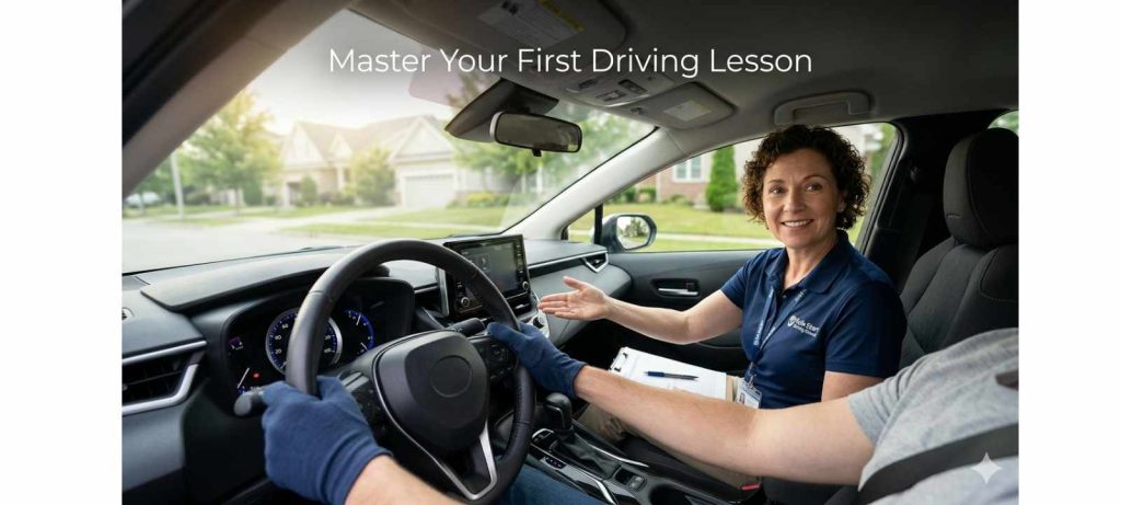 Professional instructors help beginner drivers learn vehicle control and road awareness safely.