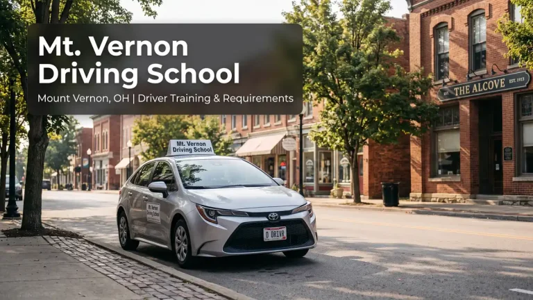 Mt. Vernon Driving School Mount Vernon OH location guide and Ohio driver training requirements.
